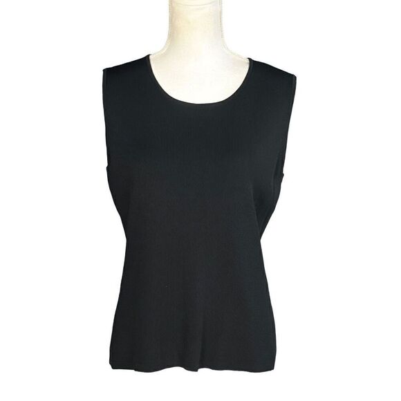 Chico's Tops - Vintage Chico's Knit Tank Top Size Large Black Work Layer Hong Kong Minimalist